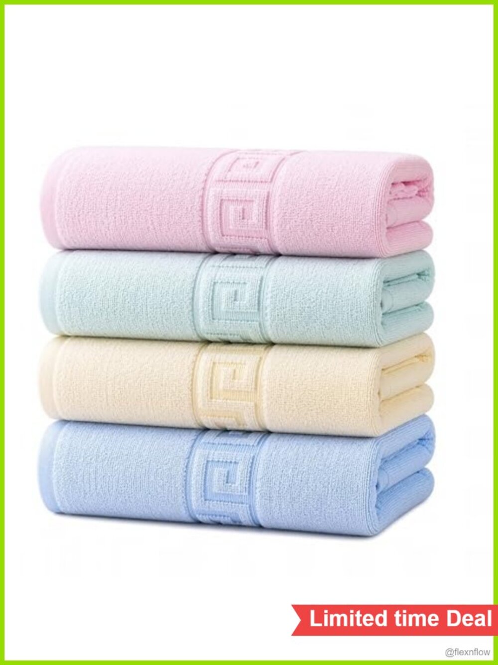 4 Pack Cotton Bath Towels 30x60 Lightweight Soft Absorbent Quick Dry